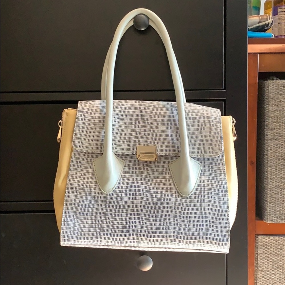 Pour La Victoire Morandi Satchel - Cream and Blue